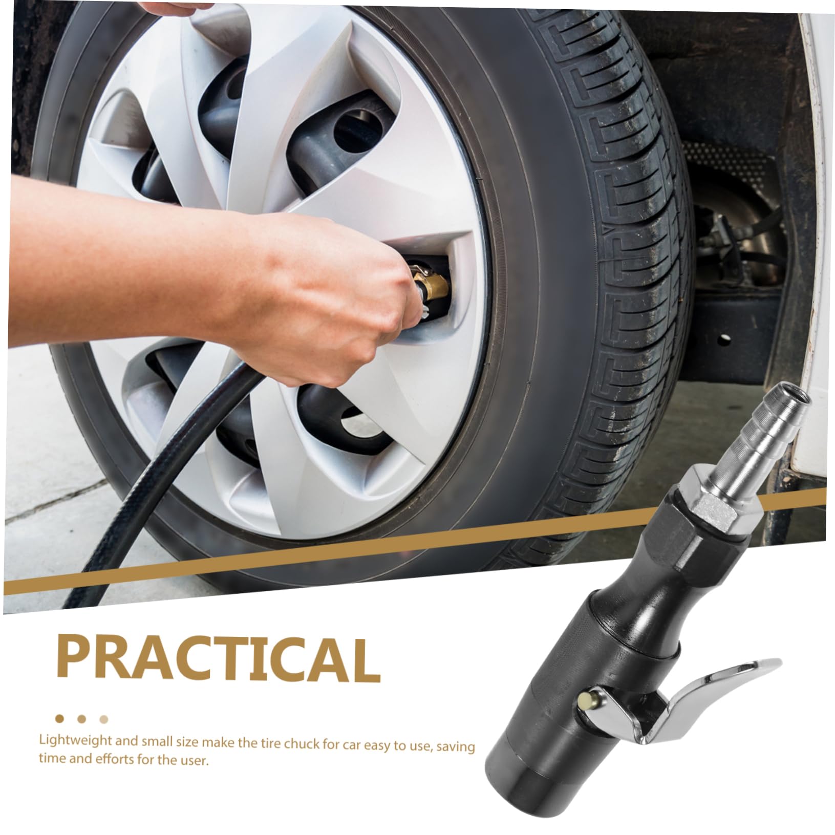 Mikinona 2pcs Tire Inflator Nozzle Quick Connect Chuck for Air Chuck Locking Air Inflator Hose Attachment