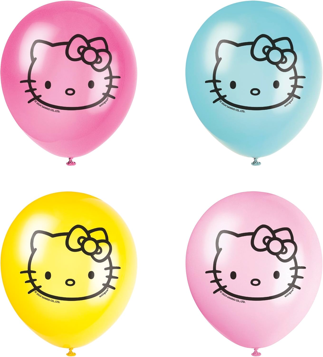 Hello Kitty Latex Balloons - 12", 8 Count, Vibrant Birthday Party Decorations