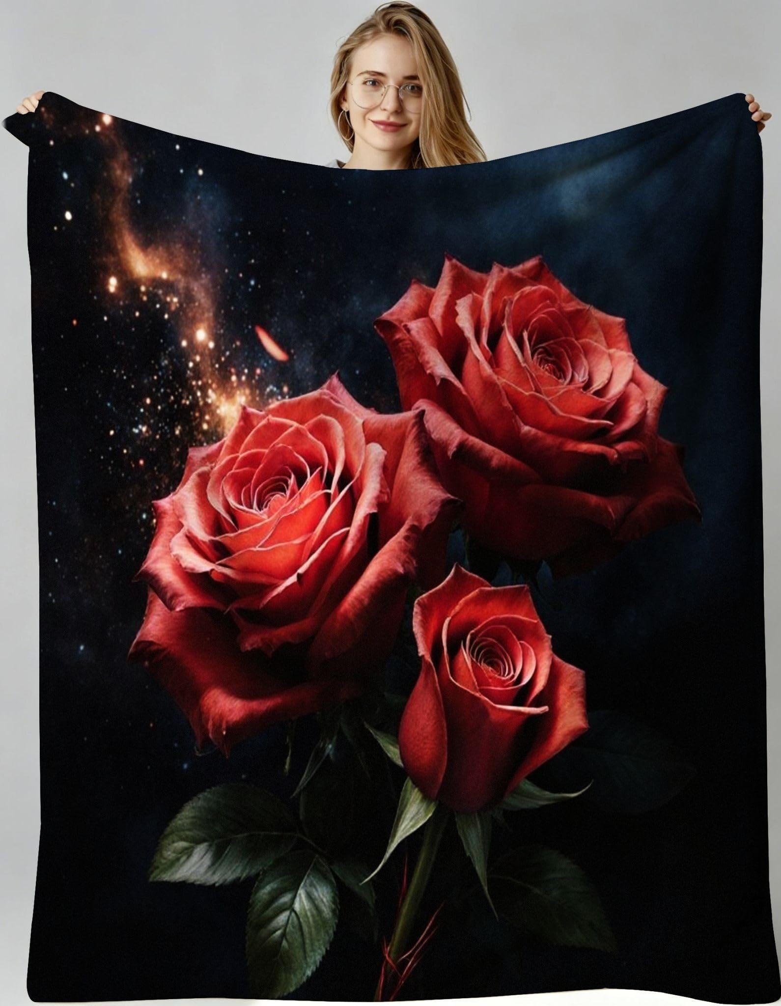 Plaid Polaire Rose 3D 180x220 Respirant pour Rester Chaud