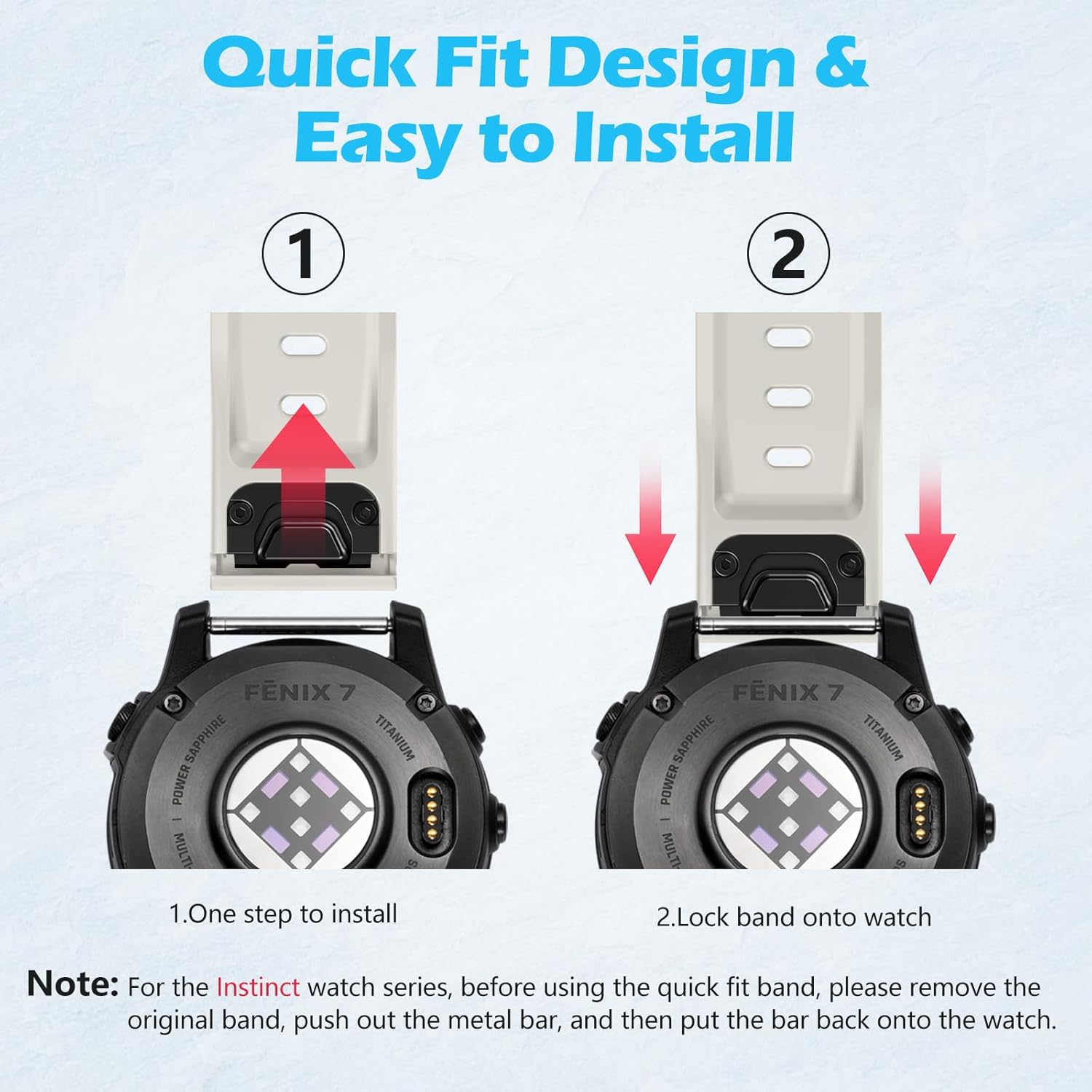 Band Compatible with Garmin Instinct Watch - Quick Fit 22mm Watch Band for Fenix E/8-47mm/7/6/5/Forerunner 965/955/945/935/745/Epix 2/Approach S70/S62/S60/Quatix 7/6/5 Upgraded Silicone Strap - Image 5