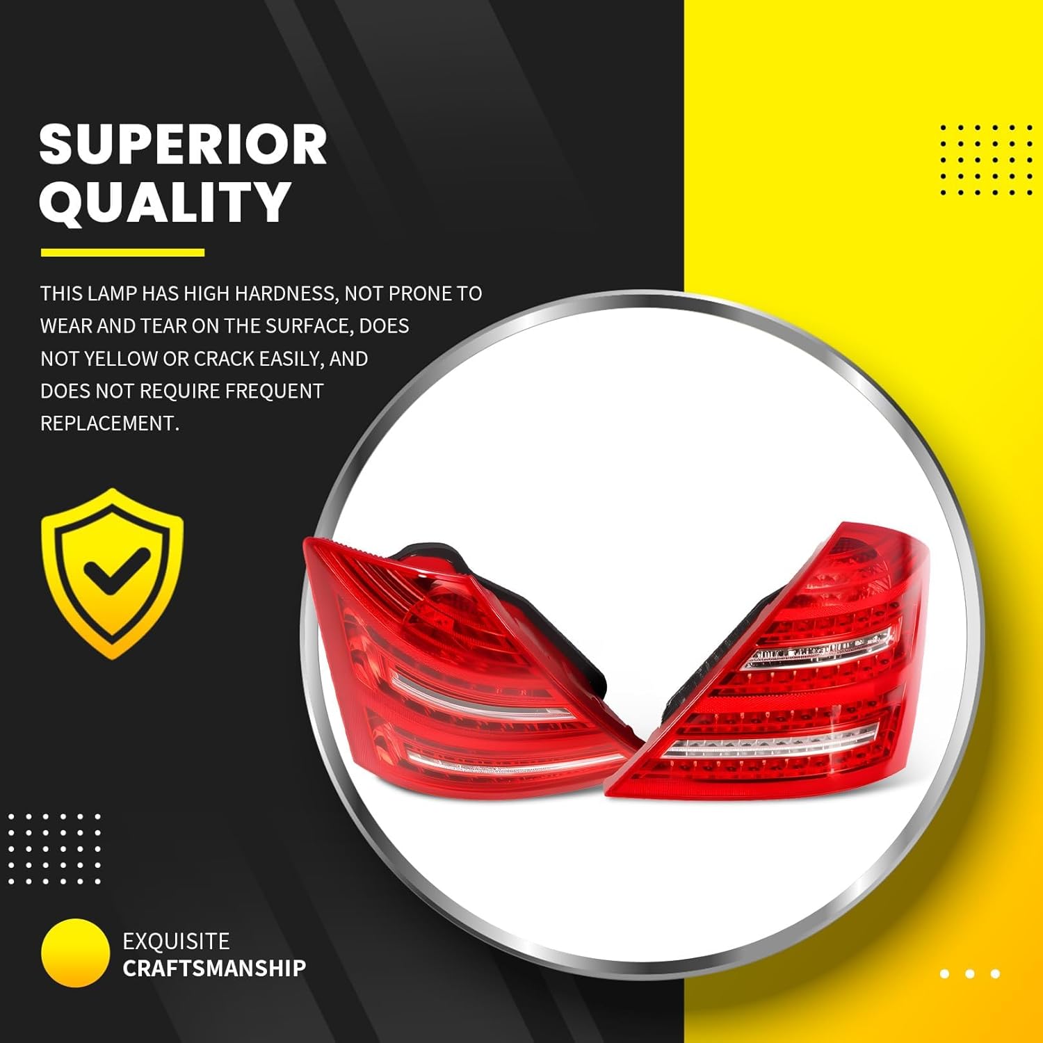 pair tail light assembly compatible with 2007 2008 2009 w221 s-class s500 s550 s600 taillights rear brake light mb2800121 mb2801121 2218200366 2218200466