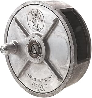 Klein Tools 27400 Tie wire Reel, Lightweight Aluminum, Left Handed and Right Handed with Rewind Knob