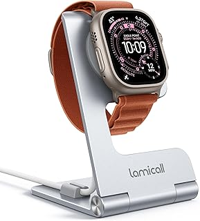 Lamicall Foldable Charging Stand for Apple Watch, Ultra Thin Charging Station with Cable Organizer, Holder for Apple Watch SE 3/2/1, Ultra 3/2/1, Series 1-11, Charger Not Included