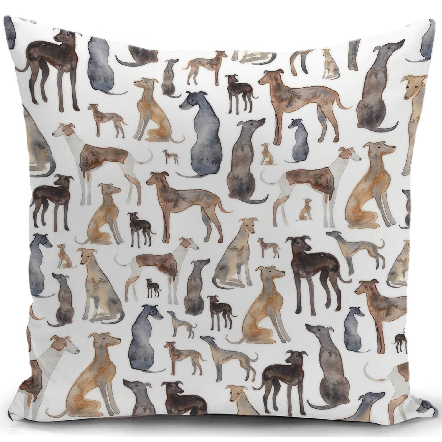 Kunqian Women's A1 Greyhounds Cushion Covers Whippet Gifts For Ornaments Decor Pillow Cover Gifts For Dog Lovers Decorations Home Livingroom Couch Sofa 18"X18"(45X45cm)