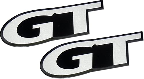 GT Fender - Emblema de aluminio en relieve compatible con Ford Mustang (paquete de 2)