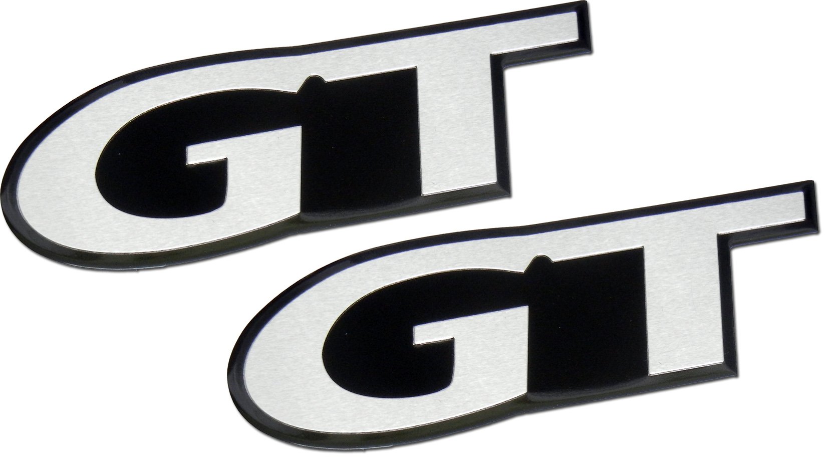 ERPART GT Fender Trunk Embossed Aluminum Emblem Badge Compatible with Ford Mustang (Pack of 2)