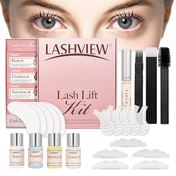 LASHVIEW Lash Lift Kit,Eyelash Perm Kit,Liquid Set,Semi-Permanent,Curling Perming,Wave Lift Extension Perm Se