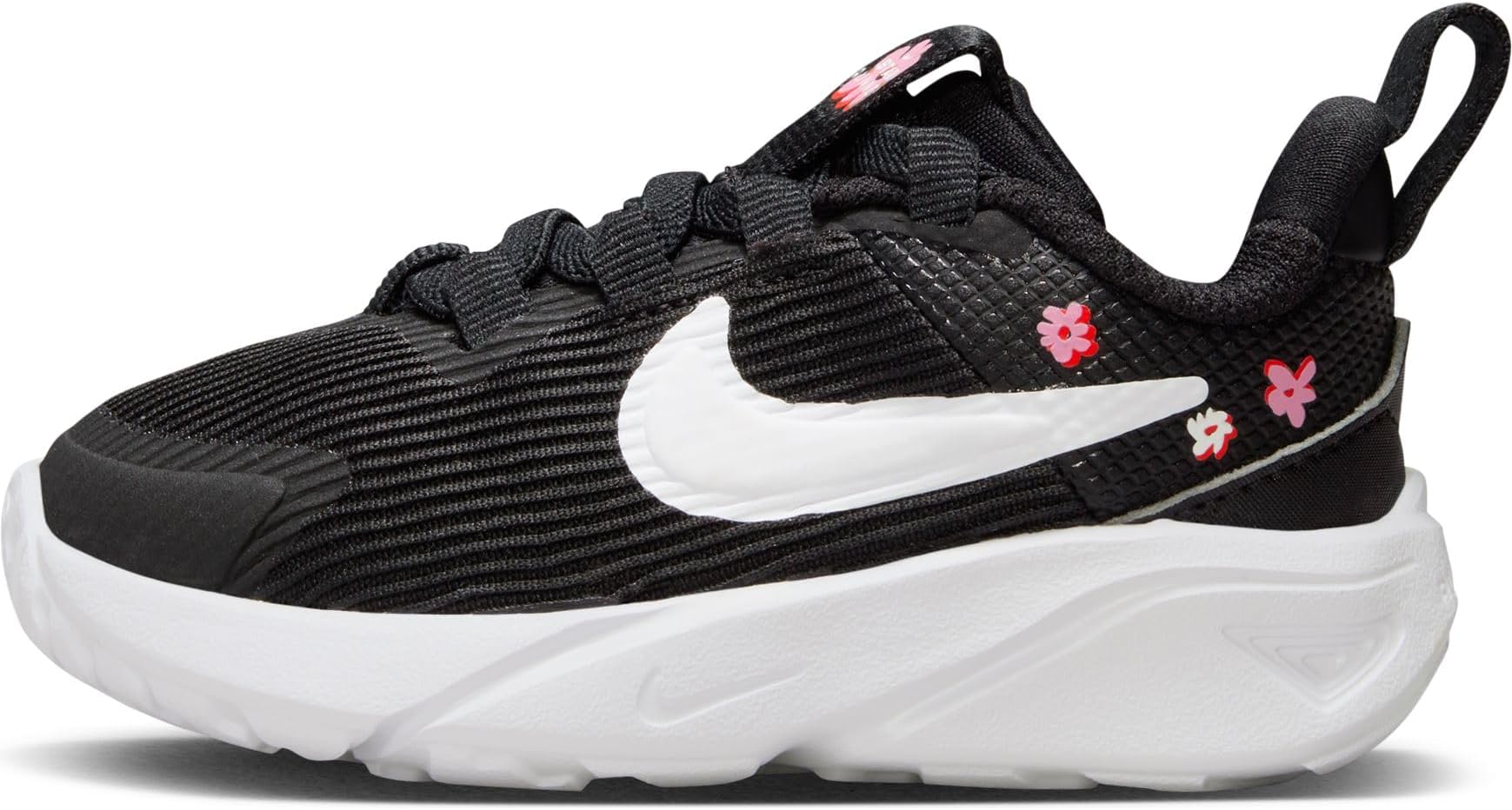 NikeStar Runner 4 NN SE Baby/Toddler Shoes (FJ8078-001, Black/Pink Rise/Picante Red/White)