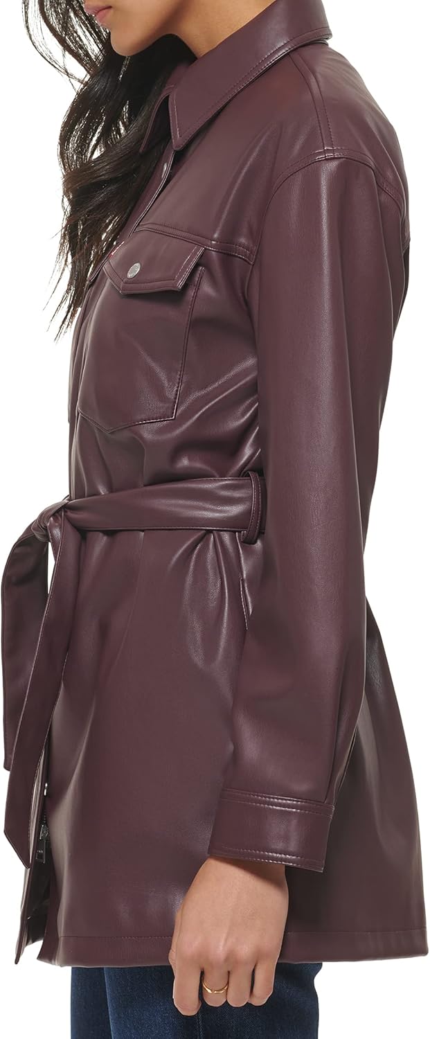 Levi's Women's Faux Leather Belted Shirt Jacket (Standard & Plus Sizes) - Image 3