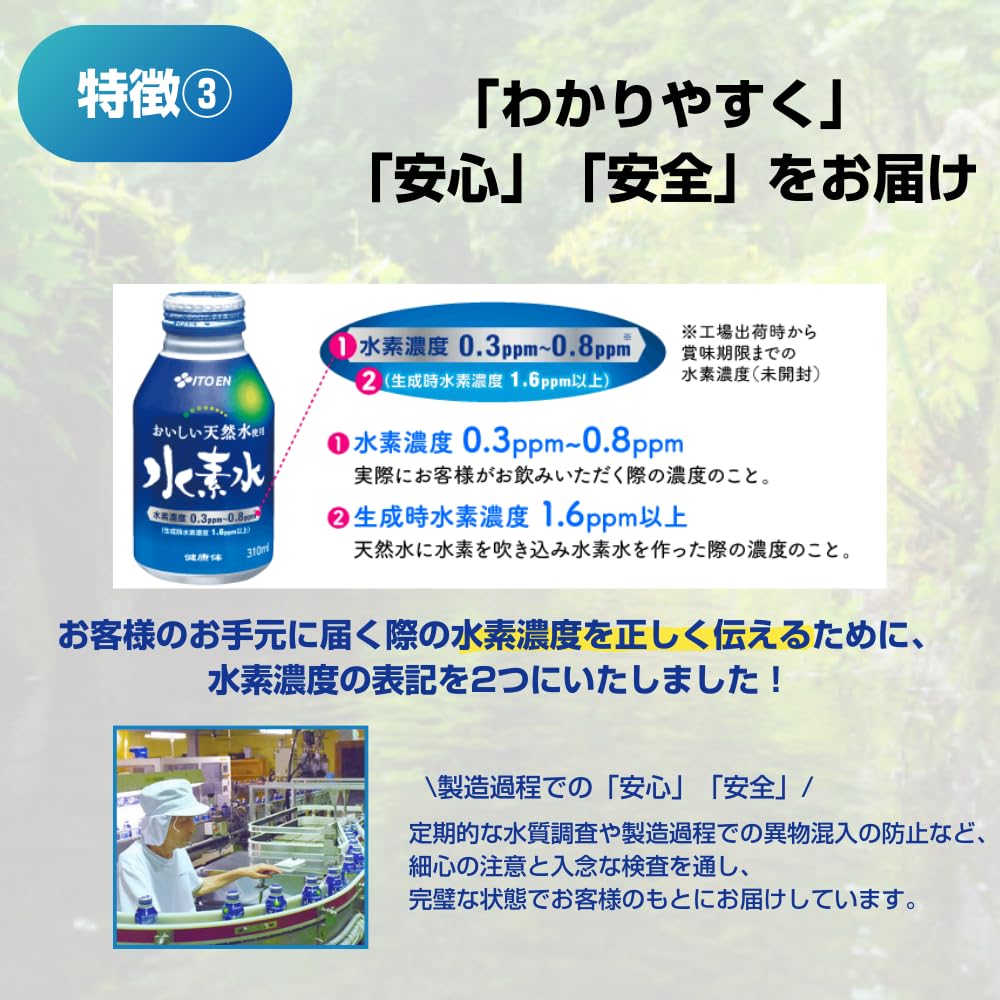 Amazon.co.jp: 【伊藤園健康体 公式通販】水素水 ボトル缶 310ml×24本