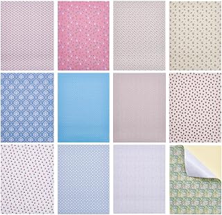 PH PandaHall 12 Sheets Dollhouse Wallpaper 12 Styles Miniature Dolls House Floor Paper Mini House Decoration Sticker DIY Self Adhesives Wall Paper for DIY Dollhouse Background, 8.2x11.7 inch