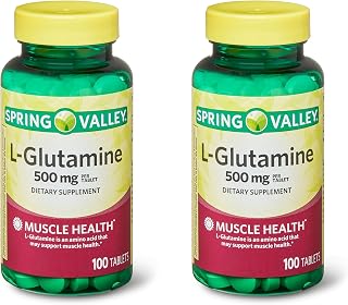 Spring Valley - L-Glutamine 500mg, 100 Tablets (2 Pack)