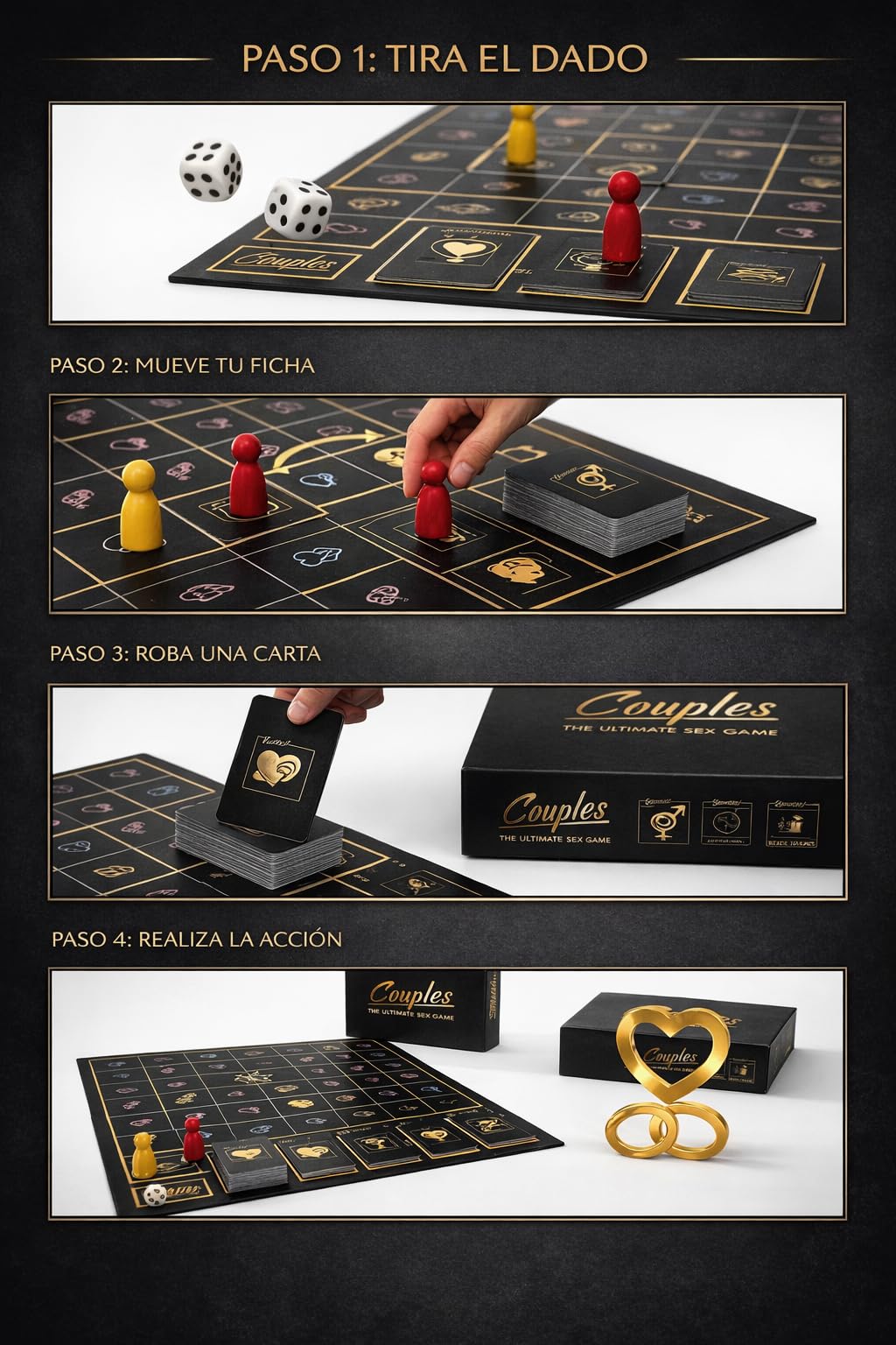 Couples – Juego de Parejas Adulto para Reavivar la Relación/Juego Erótico de Mesa/Regalo Original para Parejas