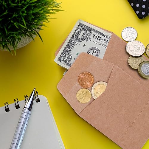 Miniatura 4 de Paquete de 100 sobres de diseño exterior moderno para pequeños y exquisitos sobres de monedas de 3.15 x 3.55 pulgadas, sobres de semillas de papel