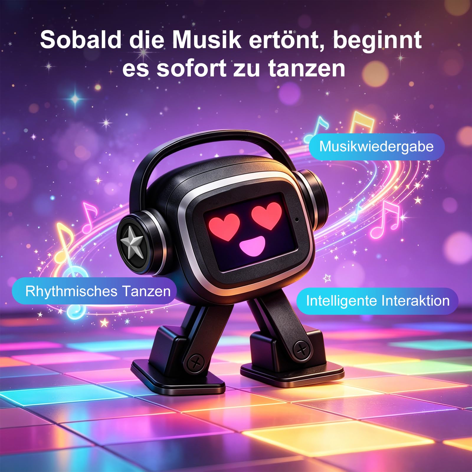 EMO Roboter, Emotional AI for COMPANION Robot With Voice Control, Interactive Singing Dancing, Intelligent Emotional Sensing Touch Interaction, Dynamic Mood Responsive Chatbot