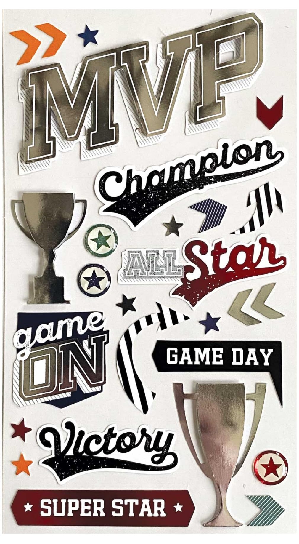 Paper House Productions STDM-3025E MVP Sports 3D-Scrapbook-Aufkleber, multi