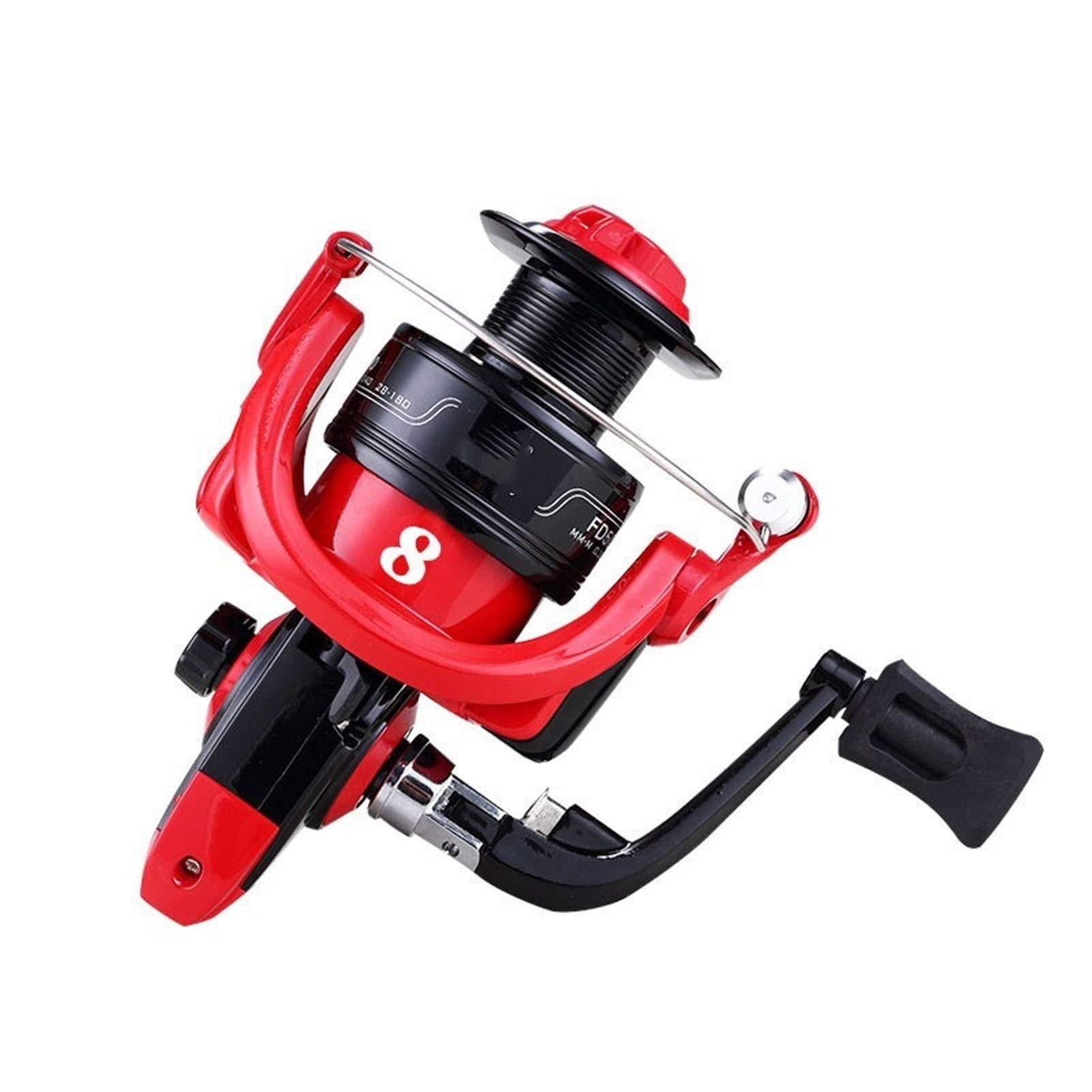 Fishing Reels Fishing Reel FD Series Metal Bearing Brake Force Above 5KG Fresh Water And Salt Water Left/Right Interchangeable Spinning Wheel for Inshore Boat Rock Freshwater Saltwater (Red 8)