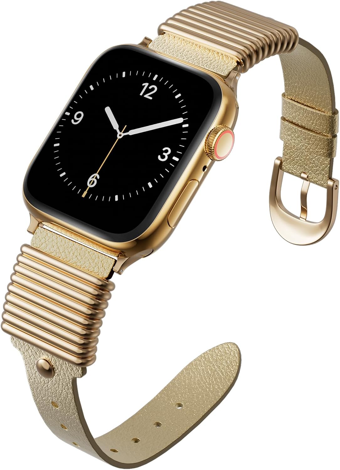 Bestsure Leather Bands for Apple Watch Bands 49 46 45 44 42 mm Women Men, Slim Dressy Fancy Designe Metal Ring Loops for iWatch Ultra SE Series 11 10 9 8 7 6 5 4 3 2 1