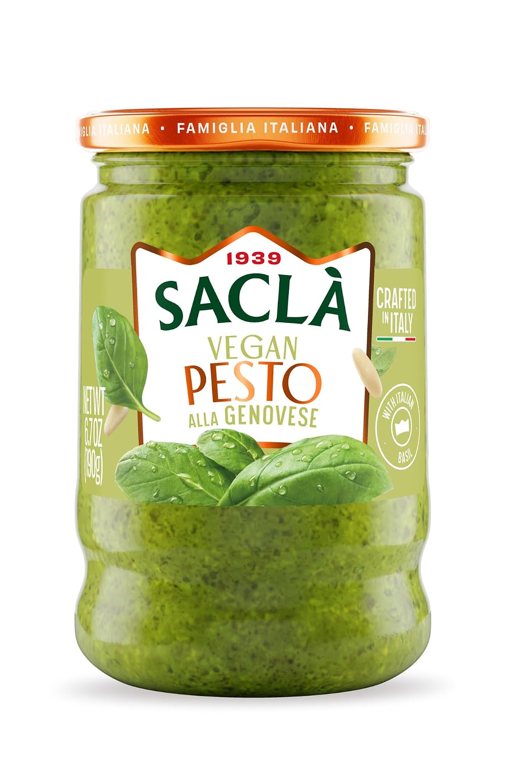 SACLA Lemon Pesto | Bright & Citrusy Italian Pesto Sauce with Lemon Zest & Almonds | 6.7 oz Jar – Non-GMO, Vegetarian | Imported from Italy thumbnail