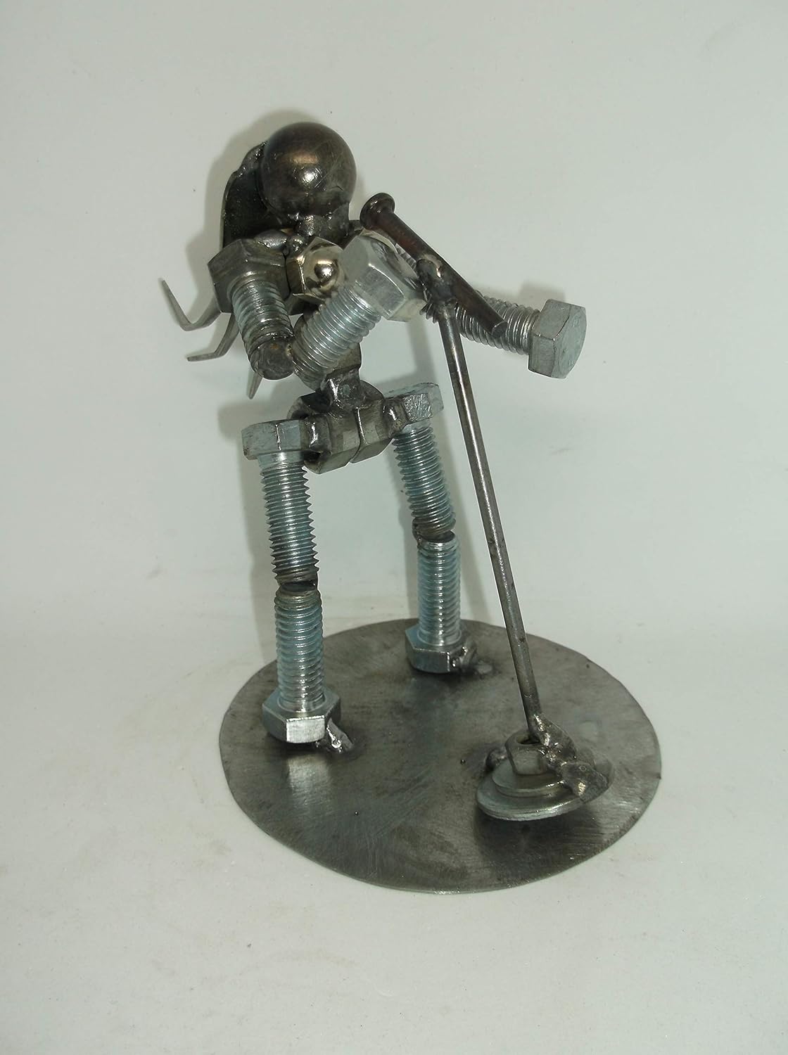 Female Singer, Metal Bolt Figurine, Upcycled Art, Musician