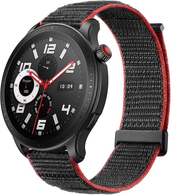 Amazfit GTR 4 Smart Watch Fitness Watch Sports Watch with 150+ Sports Modes, GPS, Bluetooth Call & Music Control, 14-Day Battery Life, Alexa Built-in, Nylon Black
