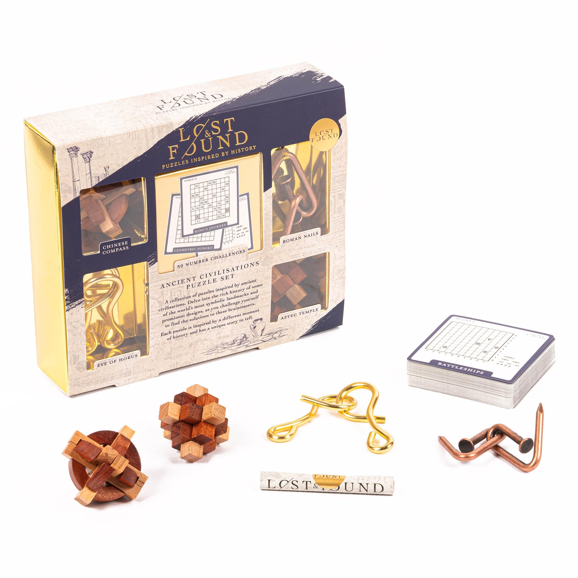 Ancient Civilization Brainteaser Puzzle Set of 5, 3-D Puzzles