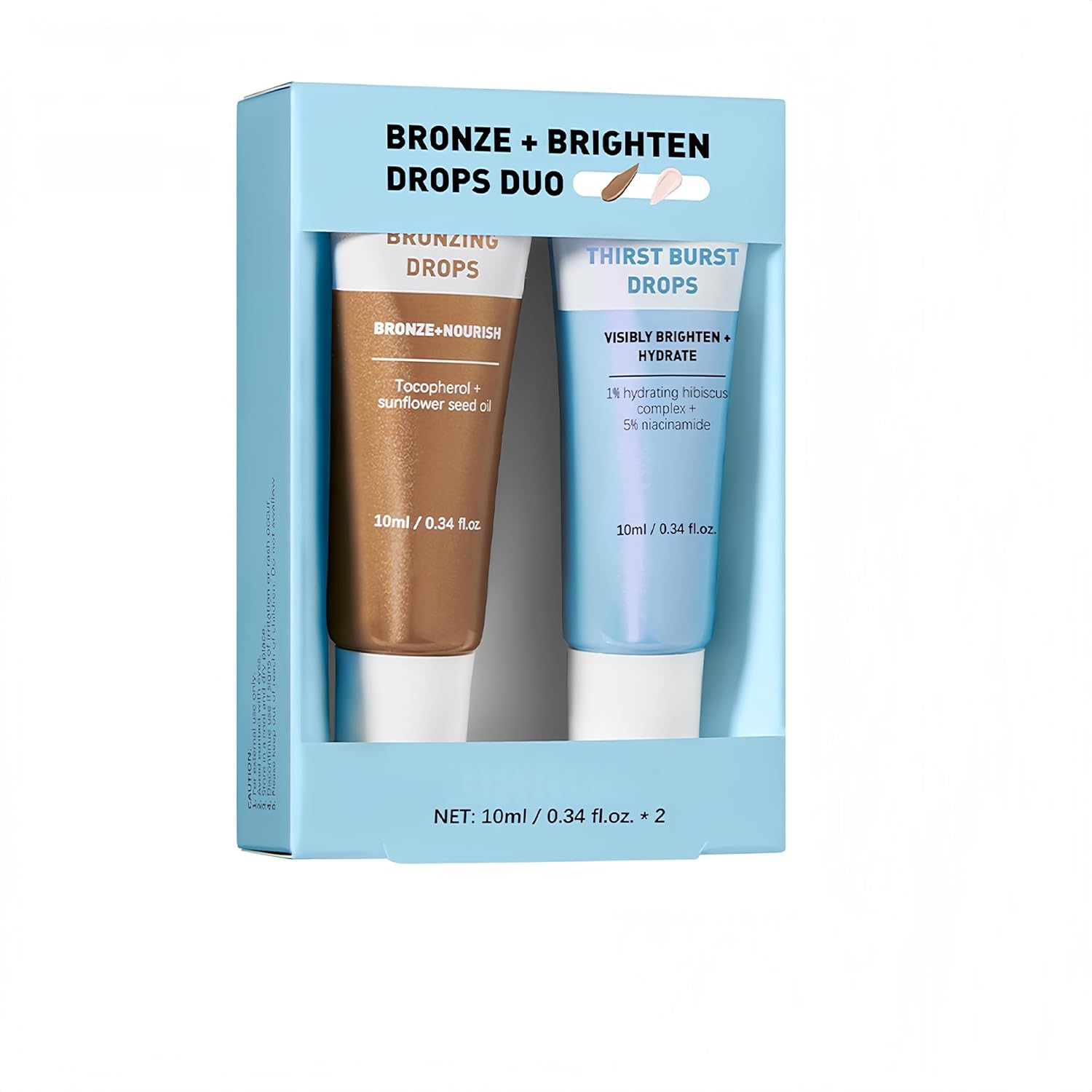 MAEPEOR Bronze Brighten Drops Duo Sun Kissed Glow Liquid Bronzer Glow Drops Set Lightweight and Non-greasy Liquid Bronzer Kit