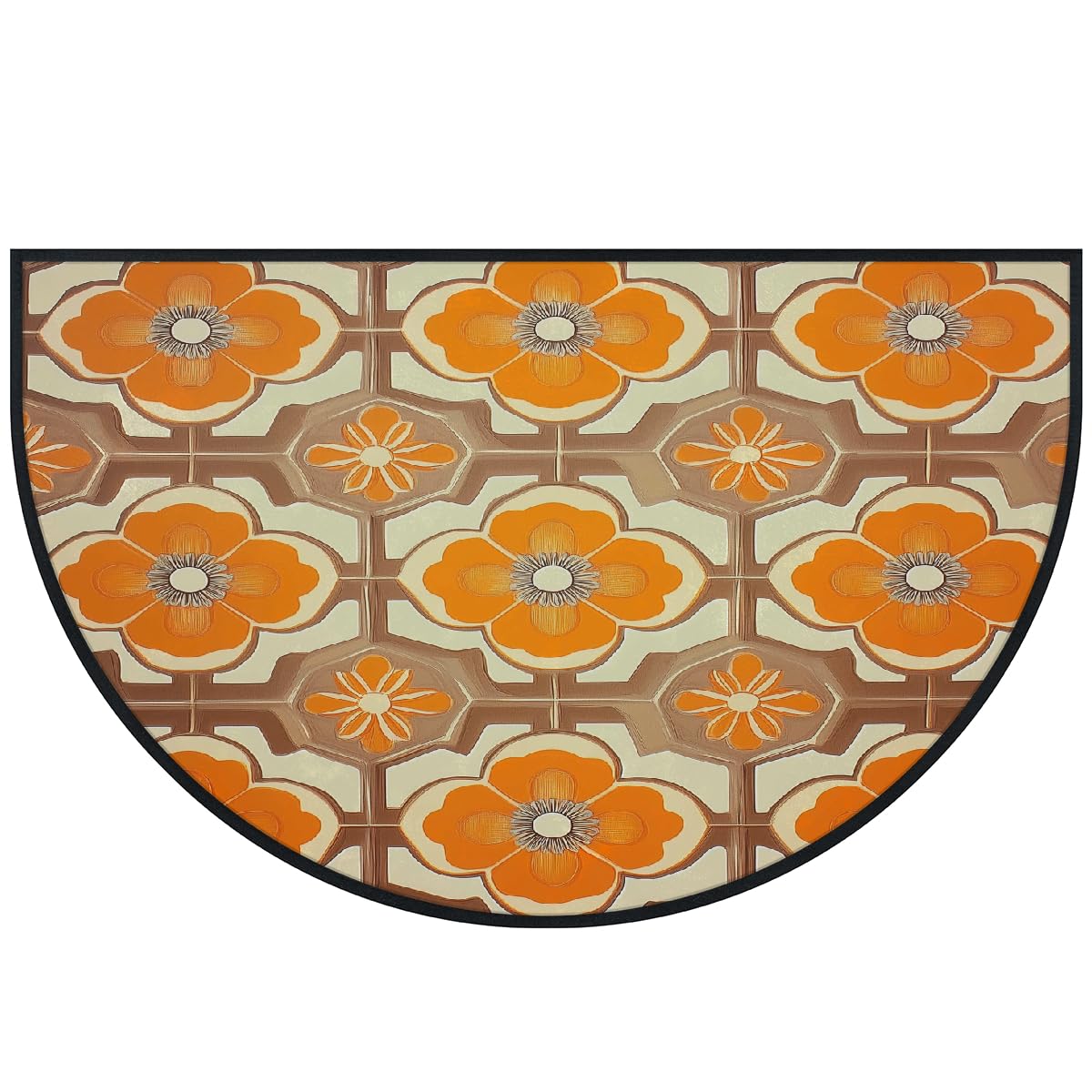 Tapis de sol demi-rond absorbant la saleté pour entrées humides