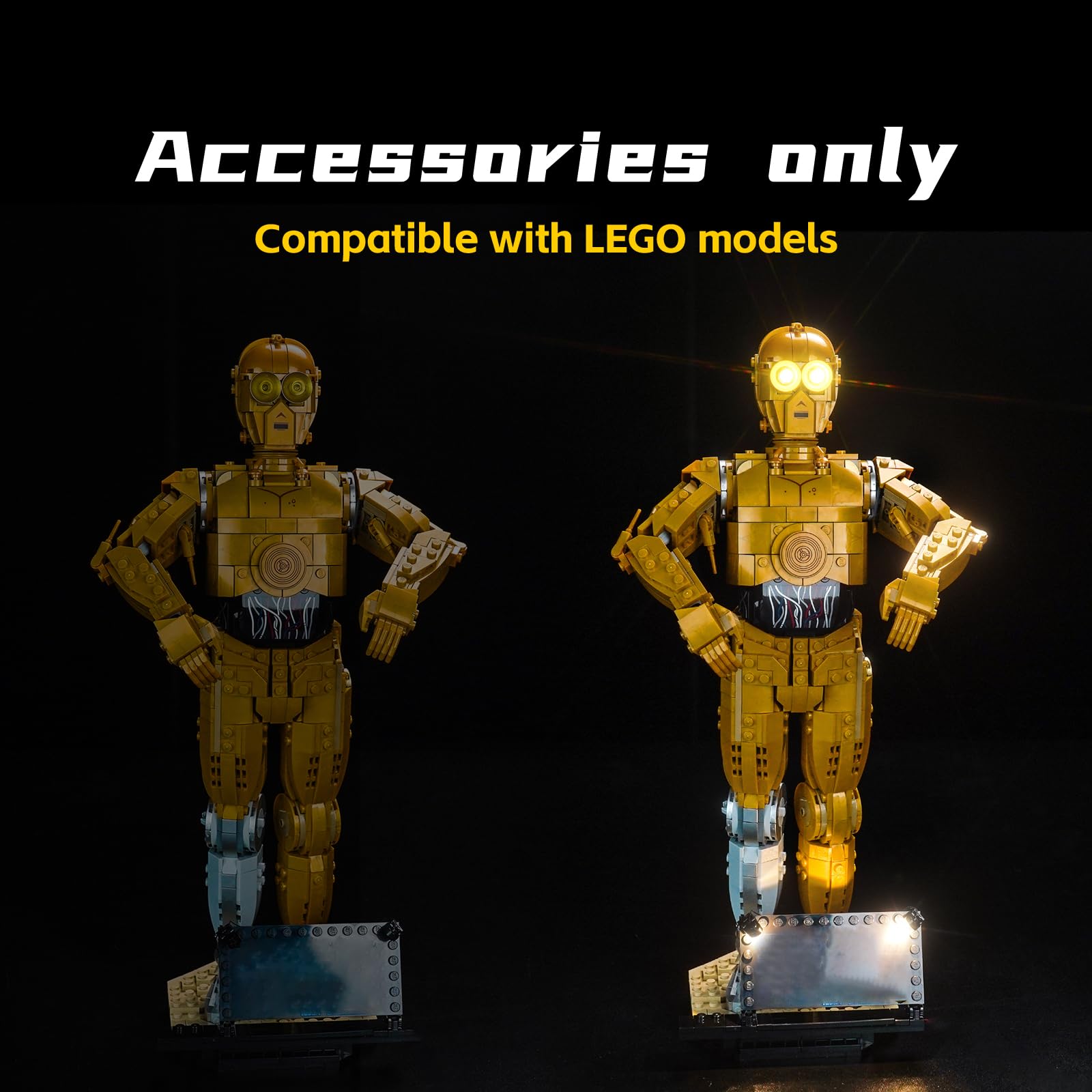 Lego C-3PO Compatible Light Kit - Led Light Set for 75398 C-3PO, Warm Gold - Image 2
