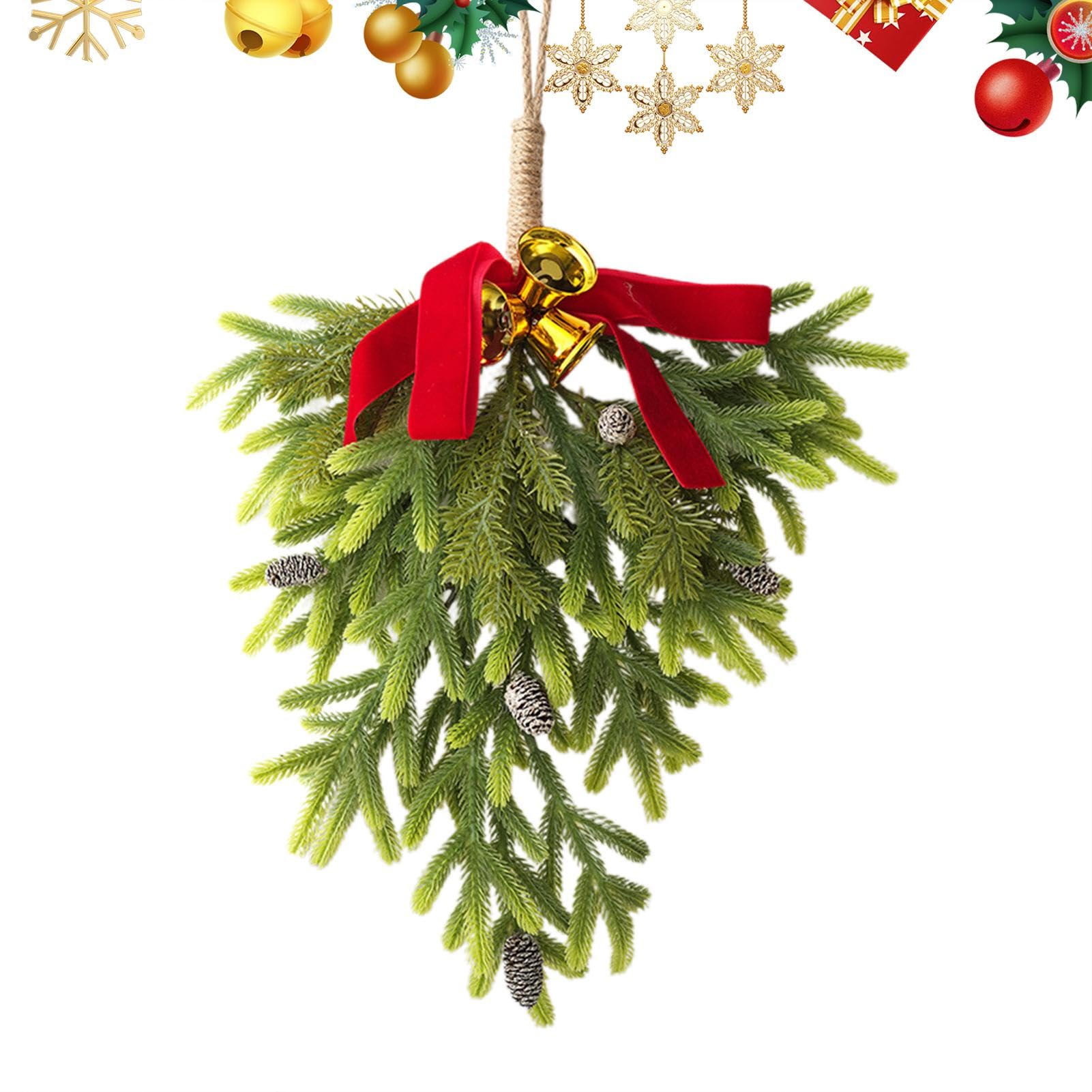 Swag de Noël en forme de larme pour décoration de porte d'entrée