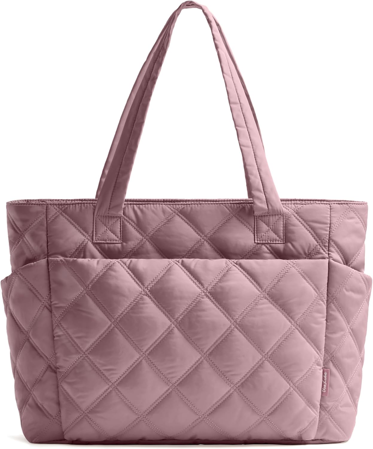 Uselike Tote Bag for Women, Lightweight Puffer Tote Work Bags with Compartments for Travel, Quilted Shoulder Bag with Zipper