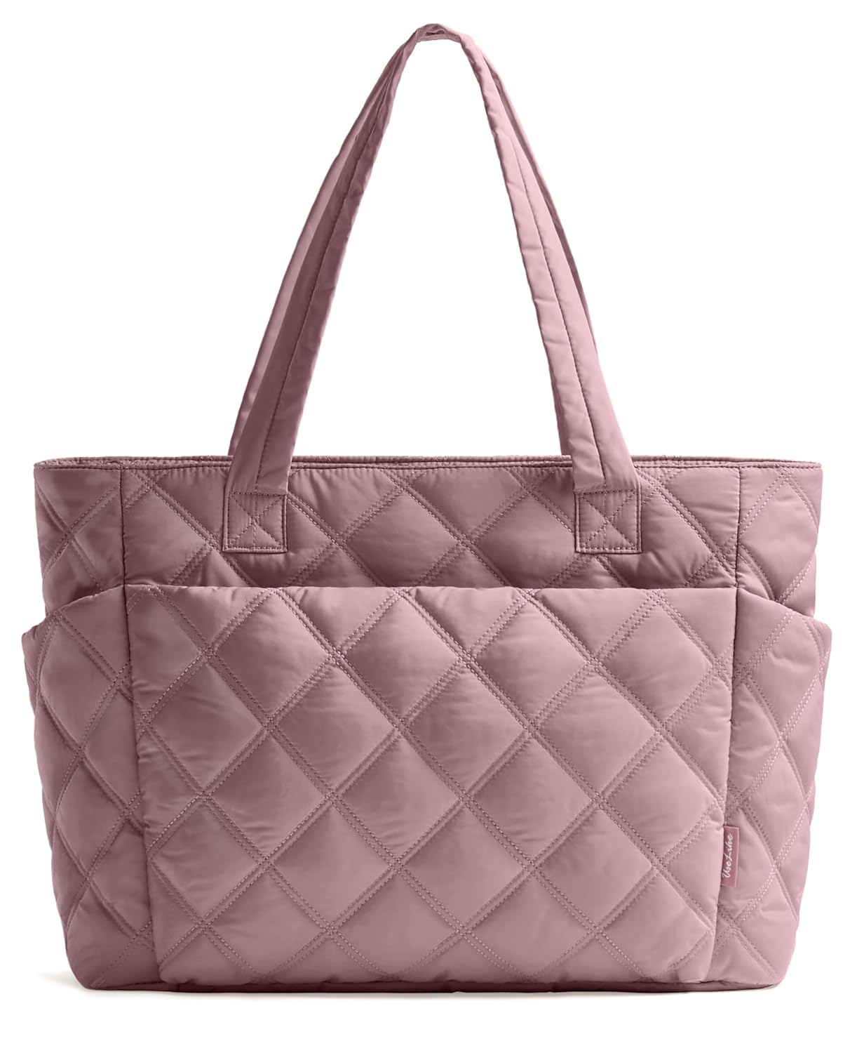 Tote Bag for Women Lightweight Puffer Tote Work Bags with Compartments for Travel Quilted Shoulder Bag with Zipper