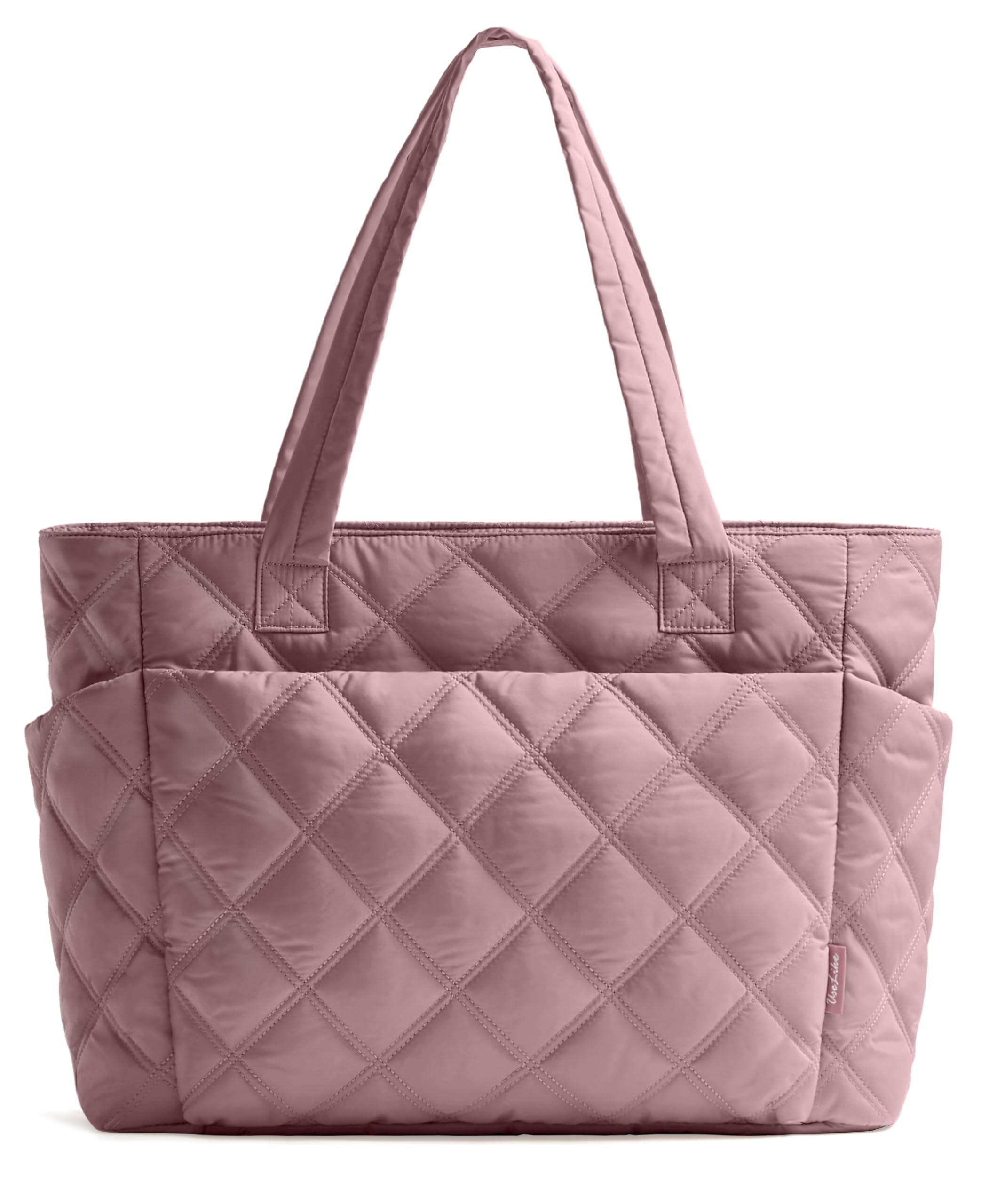 Tote Bag for Women Lightweight Puffer Tote Work Bags with Compartments for Travel Quilted Shoulder Bag with Zipper