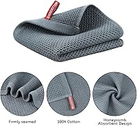 Vista 3 de Nialnant Paquete de 6 toallas de mano de cocina, grandes toallas de té de cocina 100% algodón, paños de cocina para secar platos 13x28 pulgadas