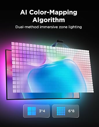 Govee TV LED Backlight 3, 11.8ft RGBWIC Strip, 55-65 inch | 4MP Dual Camera, 60 LEDs/m, Smart AI Color Filter for Movie, Game, App and Voice Control, Matter Alexa Support [Energy Class G]