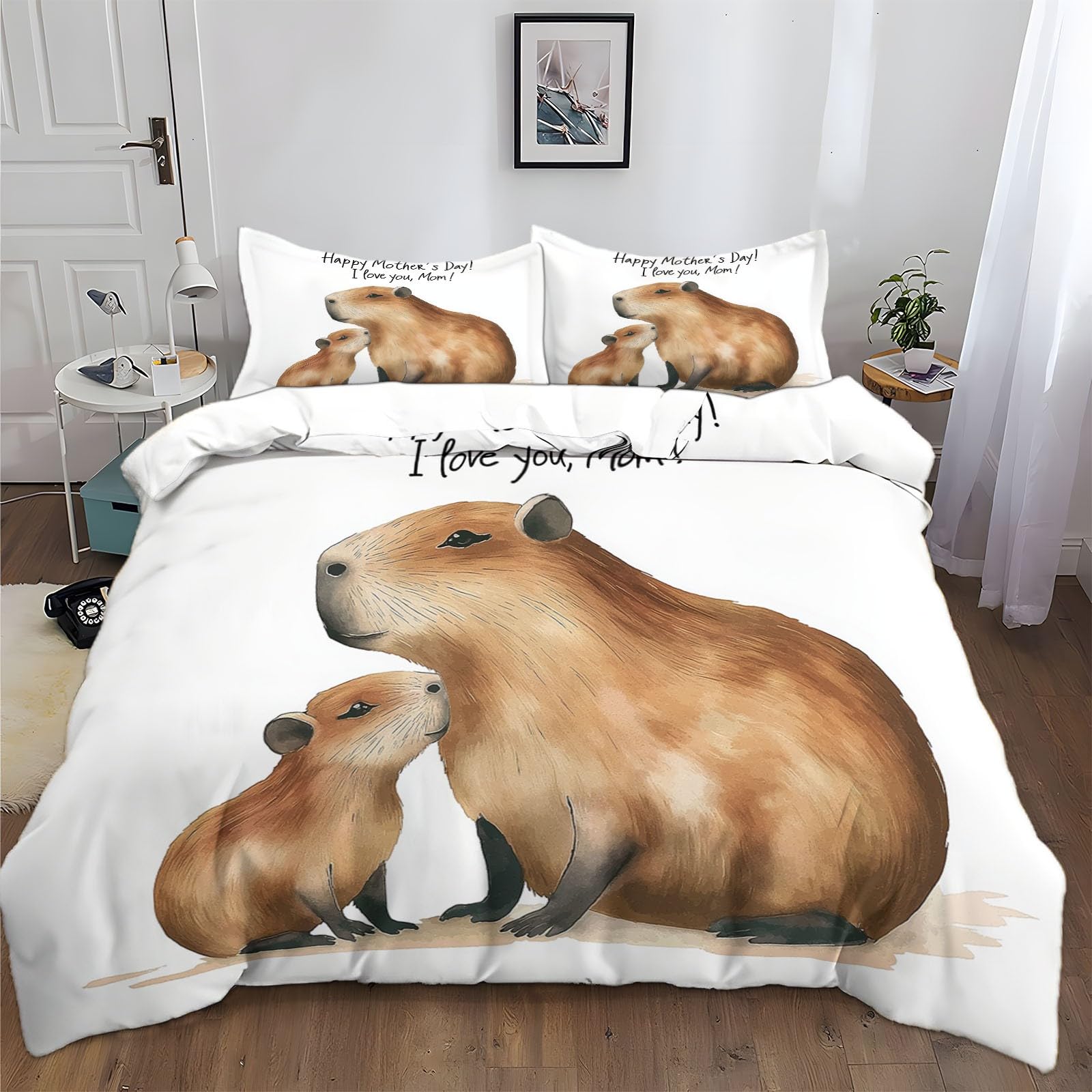 Housse de couette capybara 140x200 : le cadeau d'anniversaire parfait