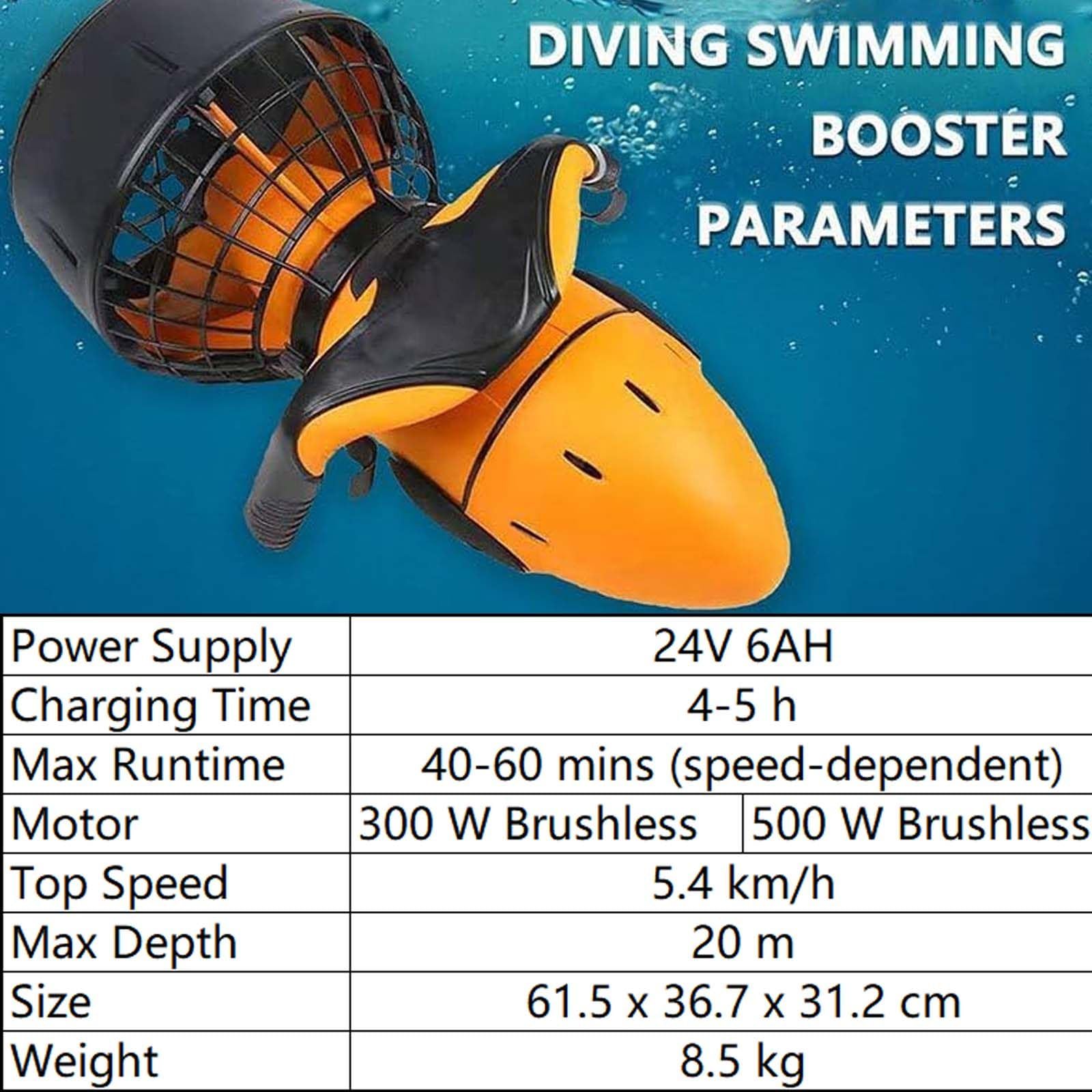 Scooter De Aventura Marina De 300 W Y 500 W, Aeronave De Buceo Submarino De Doble Velocidad, AutonomíA De 40 A 60 Min,300W