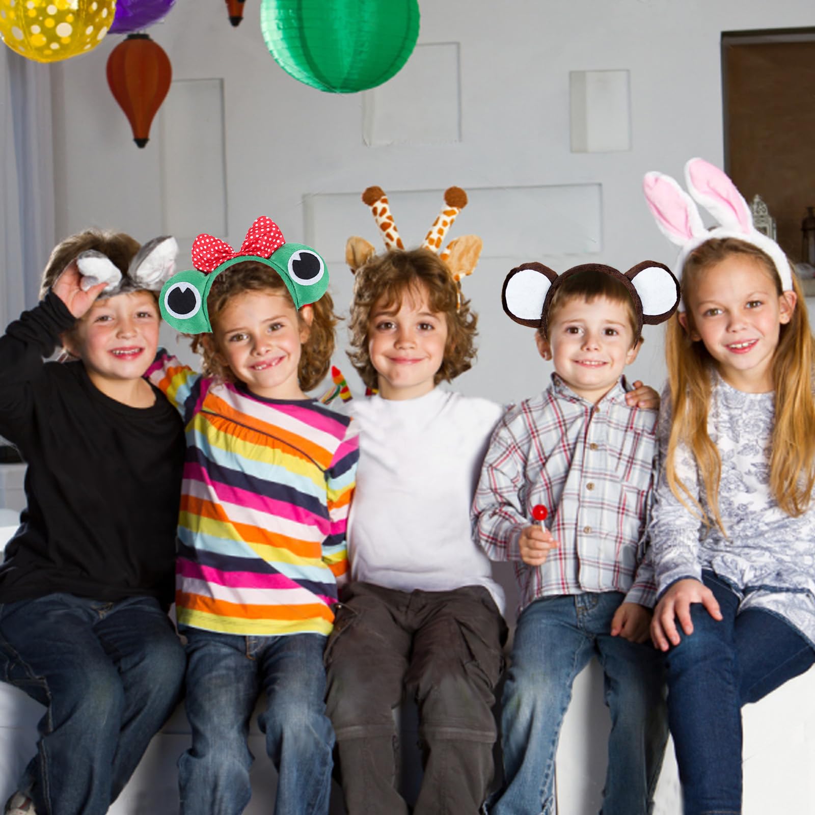 10 Pièces Serre Tete Enfant, Bandeau Animaux, Serre Tete Halloween Enfant Fête à Thème D'anniversaire de Carnaval Bandeau Cosplay Animaux pour Enfants et Adultes