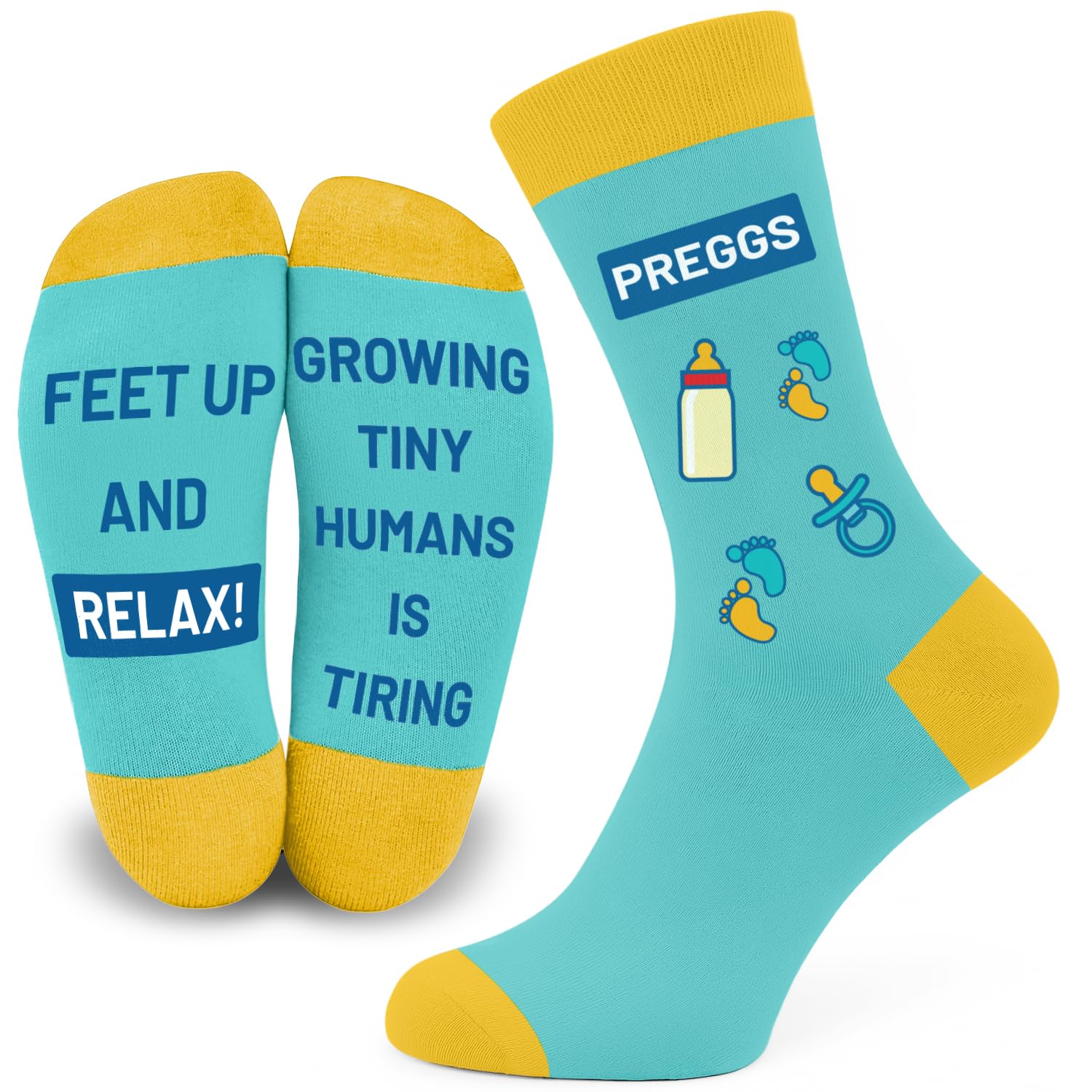 Sc Products Women's Multicolour Preggs Pregnancy Gift Socks | Size 4-7 Cotton Maternity Mummy To Be Socks | Pregnant Christmas Mum To Be Gifts | Baby Shower Funny Pregnancy Gifts For Mum Expecting