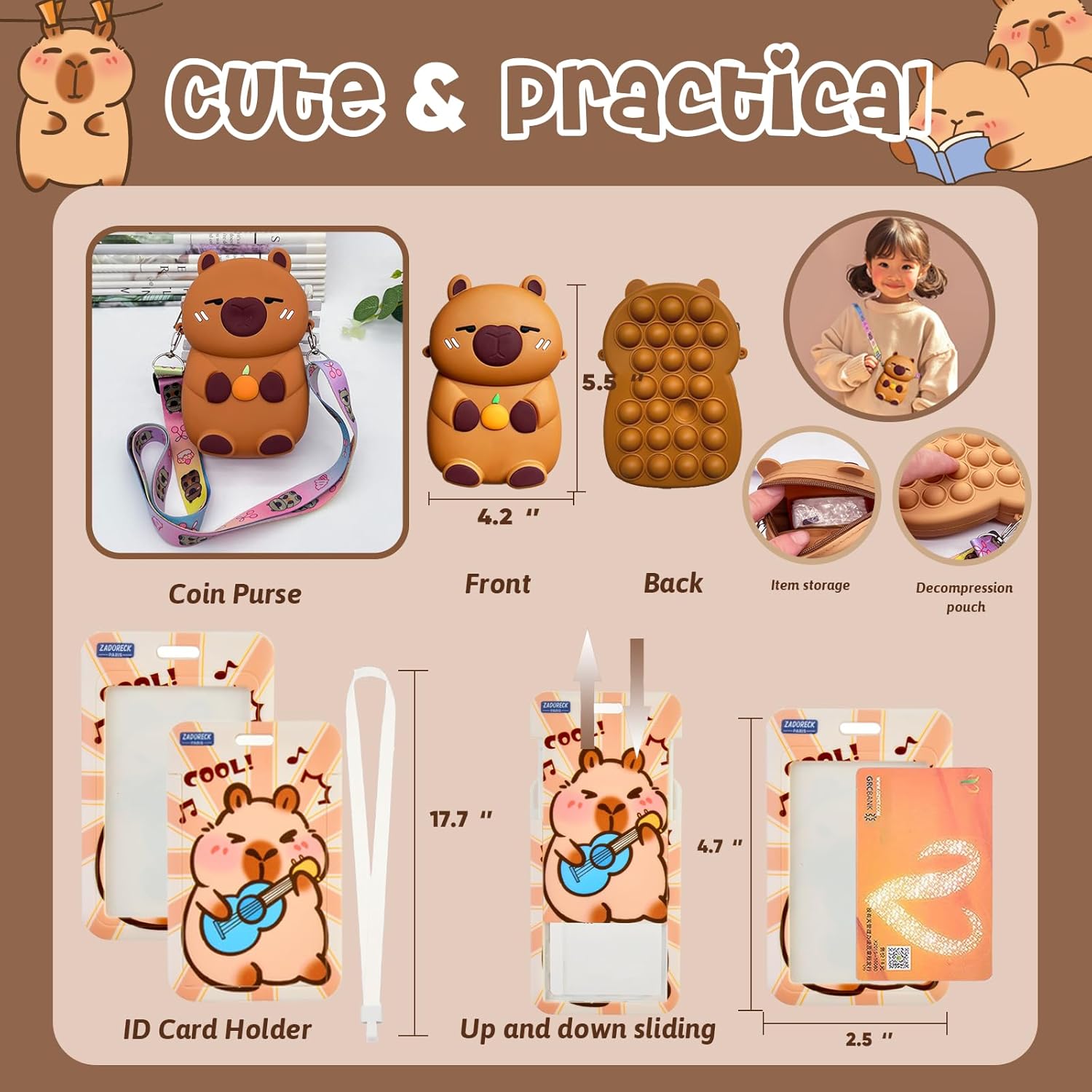 Capybara Stationery Gift Set for Kids,30 Piece Cute School Supplies Kit with Pencil Case,Notebook & Stickers,Practical and Fun for Classroom,Birthday& Festivals Gift Giving,Ages 6–14 Girls Boys - Image 7