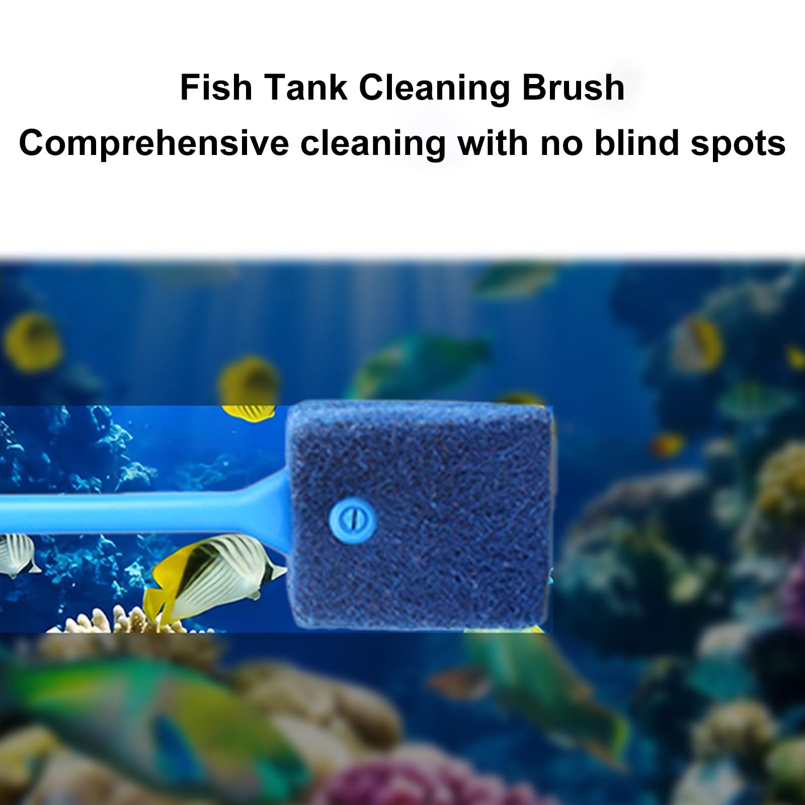 Aspirateur Aquarium, Nettoyage Aquarium avec 1 Brosse de Nettoyage Bleue Siphon pour Vidange Complète pour Aquarium Changer l'eau Nettoyage Graviers et Sable (Gris)