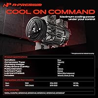Vista 2 de A-Premium Compresor de Aire Acondicionado AC con Embrague Compatible con Ram 1500 3.6L 2014-2018, 1500 Classic 3.6L 2019-2022