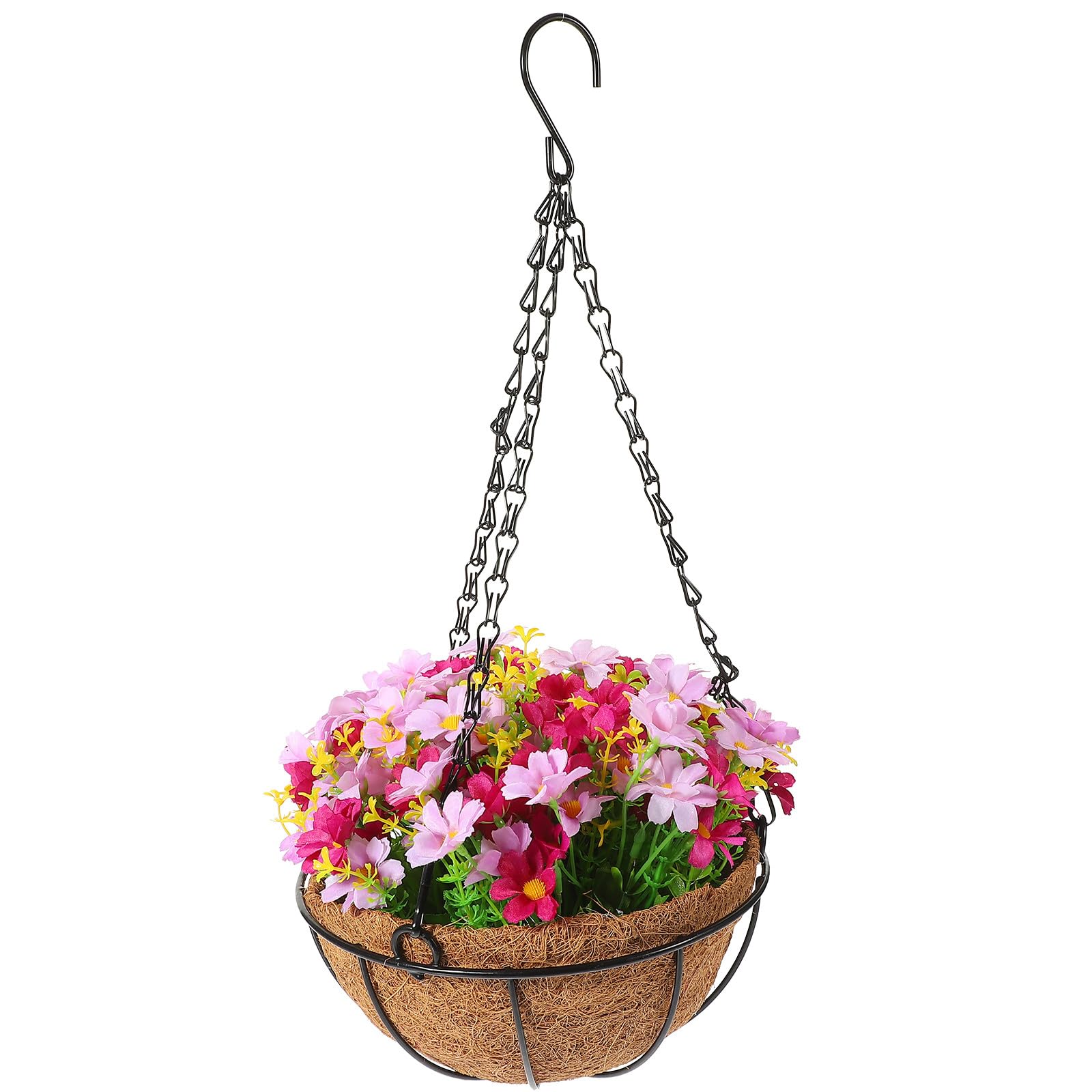 Panier suspendu de fleurs artificielles pour sublimer votre terrasse ou table de café
