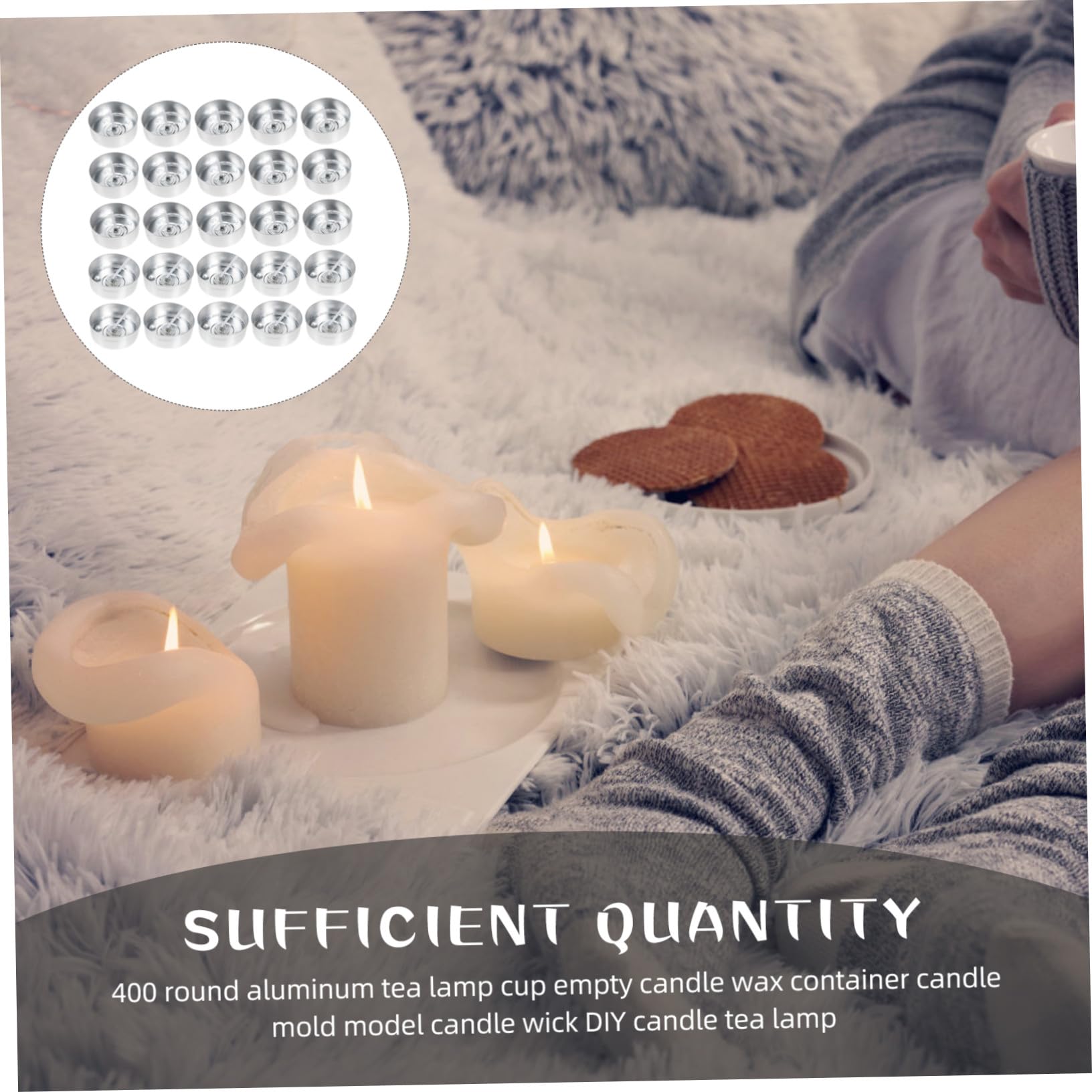 Gatuida Juegos de Moldes Redondos de Aluminio Fáciles de Limpiar y Usar para Velas 200 para Manualidades DIY y Velas Aromáticas