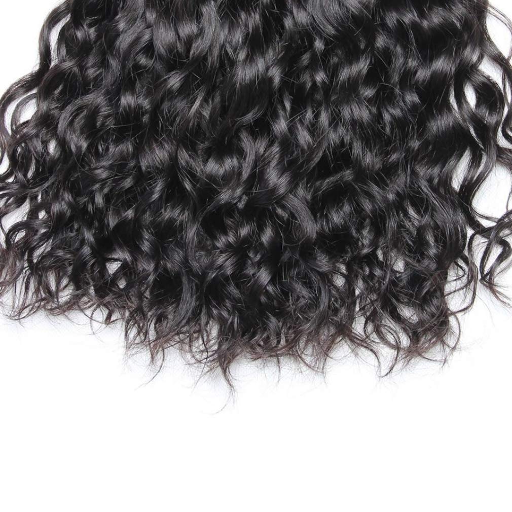 Brazilian Virgin Human Hair Bundles Water Wave Brazilian Hair Weave Bundles 3 Bundles Deal Wet and Wavy Human Hair Extensions 10 12 14 inch Natural Color