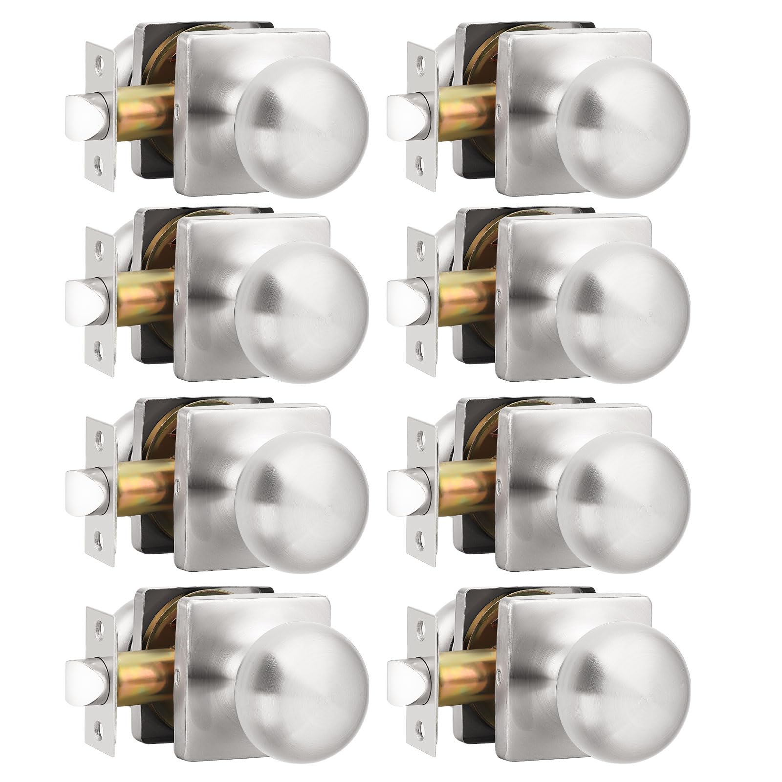 Brushed Nickel Privacy Door Knobs - Lockable & Secure -20