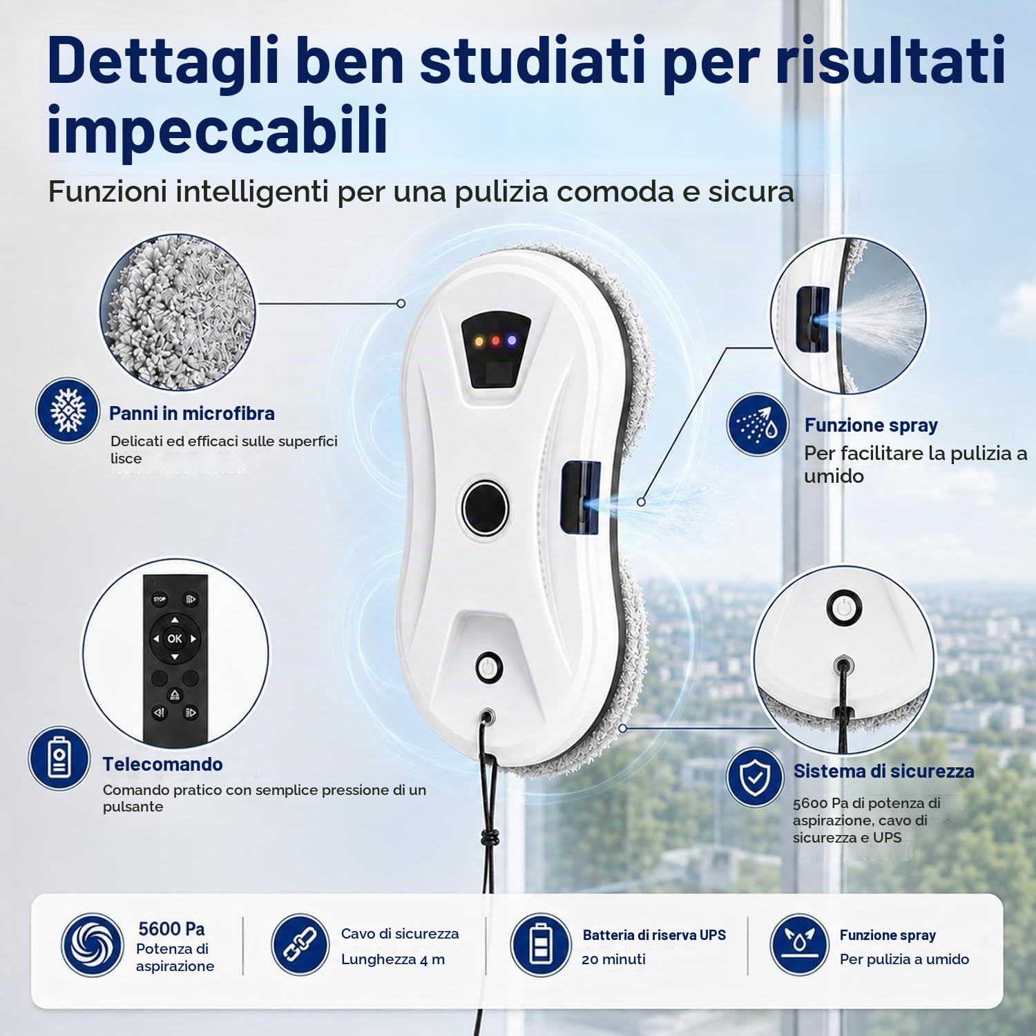 Deedlite RoboClean Lavavetri Osmo – Controllo IA, 3 Modalità Automatiche