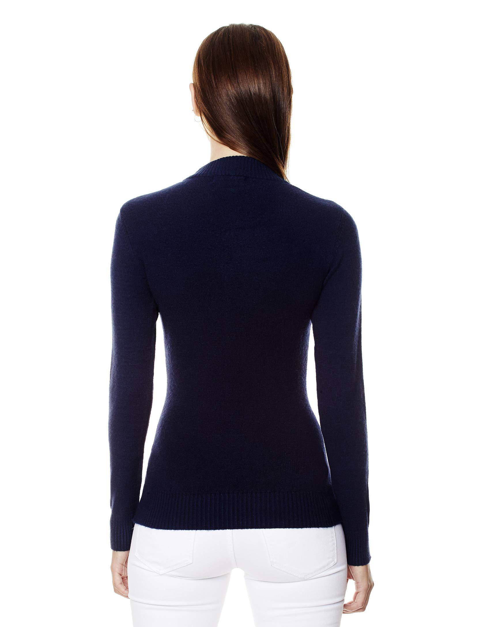 Vincenzo Boretti Maglione-Pullover Elegante Donna, Disegno Classico con Scollo-a V a Costine, Manica-Lunga, Caldo - Ideal per Inverno, Autunno, Mezza Stagione