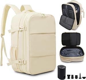 Vacuum Backpack 60L with Pump, Waterproof for 17" Laptop