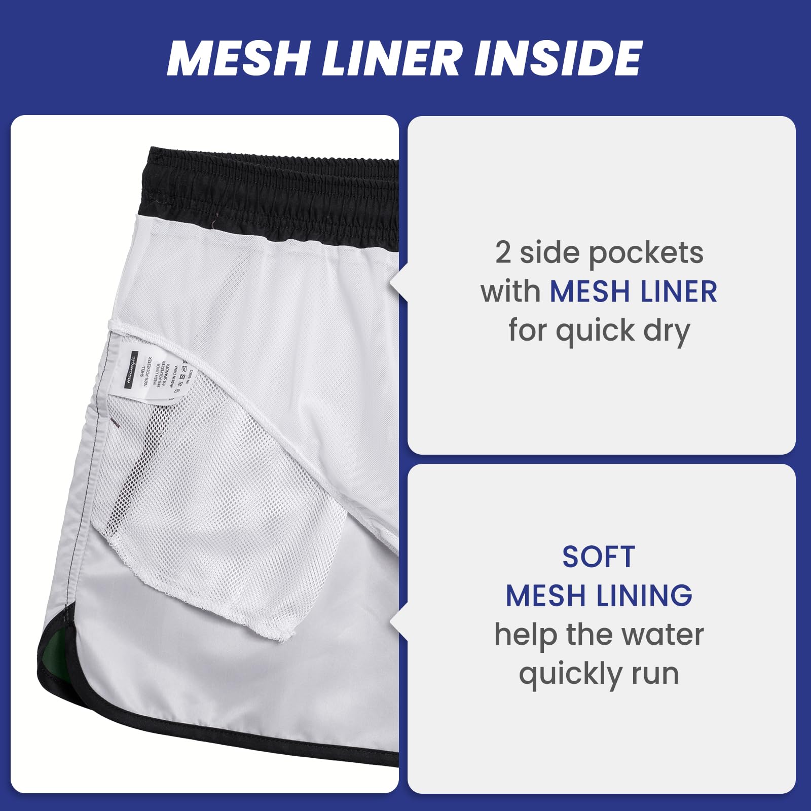 MaaMgic Costume Uomo Mare Vintage Asciugatura Rapida Costume da Bagno Pantaloncini Corto Swim Trunks con Fodera Rete e 3 Tasche